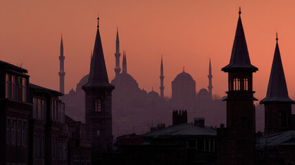 Obraz premium capture breathtaking sunsets in vibrant cities across different countries showcasing enchanting beauty of