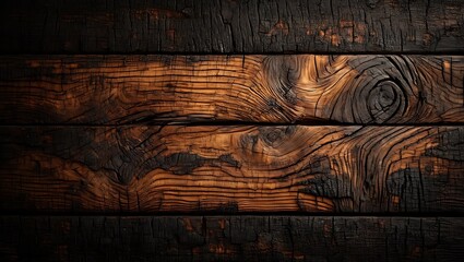 Rustic aged wooden planks with deep grain and dark weathered texture perfect for background