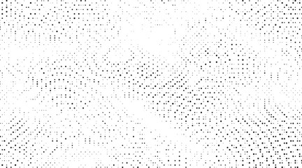 Abstract pattern of scattered black dots of varying sizes on a white background