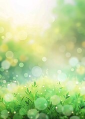 Obraz premium Serene Nature Background Green Leaves Soft Light Bokeh Blissful Spring Vivid Atmosphere Tranquil Vibrant Hues