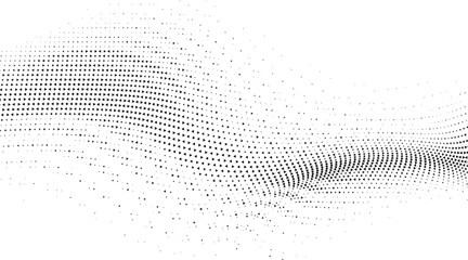 A dynamic abstract background featuring a flowing wave pattern composed of numerous small black triangles and dots, creating a sense of movement and depth.