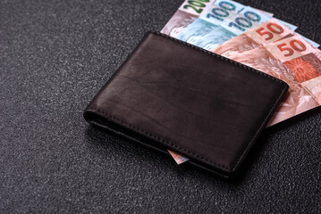 Cash paper money of Brazil, notes as a conceptual background of investment, savings
