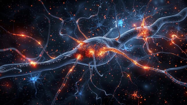 Neuron illustration highlighting tau protein aggregation s impact on microtubules functionality