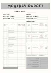 Obraz premium Monthly budget tracker for personal finance and savings goals