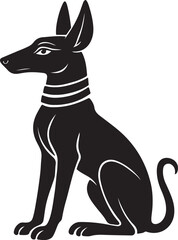 Stylized Egyptian Anubis Silhouette Illustration Ancient Jackal God of the Dead Symbolism and Cultural Significance