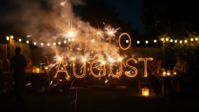 August Sparkler Celebration: Backyard Gathering at Night - Powered by Adobe