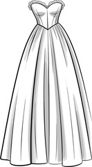 Women's Tiered Peplum Blouse CAD Drawing Flat Vector Fashion Illustration with Bow Detail and Voluminous Sleeves.