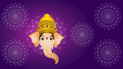 Ganpati Festival Card Design with Mandala Background