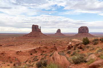 View of Monument Valley on a summer afternoon