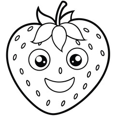 Obraz premium Strawberry Coloring Pages for Kids