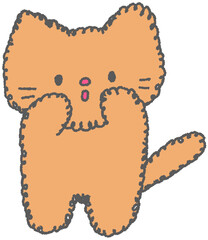 놀란 고양이 리액션 손그림 스티커