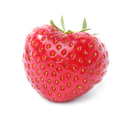 One fresh ripe strawberry isolated on white