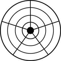 Target field outline icon, Goal symbol, Simple target, Hitting the bullseye icon line and flat style, Editable dart icon, vector illustration design