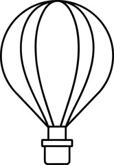 Fototapeta premium Minimal line art hot air balloon illustration isolated on transparent background