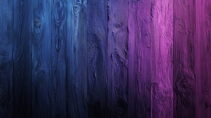 A wooden surface lit from left to right with blue to pink hues