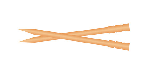 skewers wooden bamboo pointed tip stick thin isolated on white background, wood skewers used to hold pieces foods, tipped chopsticks for skewer barbecue, skewer sticks for BBQ vegetable and fruits