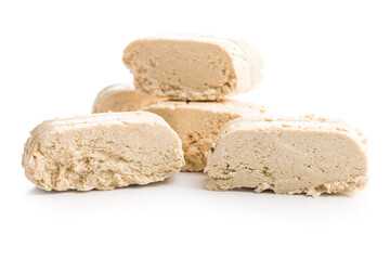 Halva. Sweet oriental dessert isolated on white background.