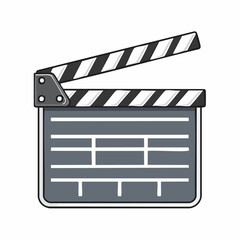 Fototapeta premium sleek monoline film clapperboard icon with flawless closed paths perfect for modern media and cinematic designs
