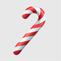 Obraz premium single stylized candy cane icon with layered vector stripes clean bézier curves centered on 512 px artboard