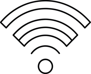 Outline wi fi signal with information symbol isolated on transparent background