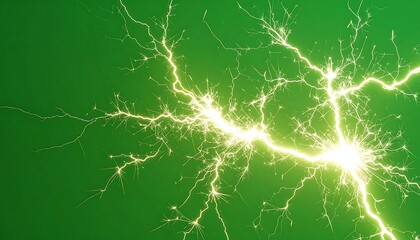 Bright green lightning