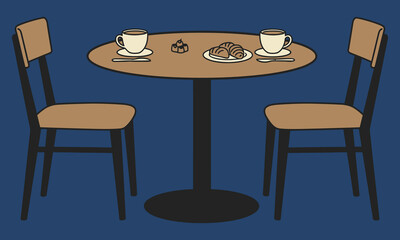 Breakfast Table With Coffee and Snacks – Blue Theme