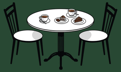 Coffee Cups on Table Vector – Dark Theme