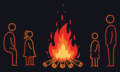  Campfire Vector Illustration