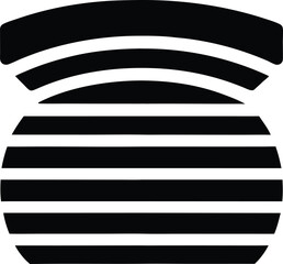 Obraz premium Abstract black and white curved and striped shapes vector