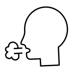 Sneezing Outline Icon