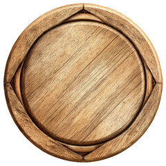 Round wooden tray top view clipart