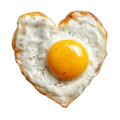 Heart shaped fried egg top view, sticker clipart