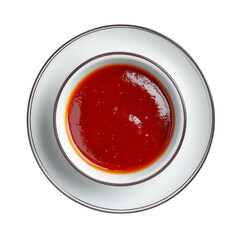 Red sauce small bowl clipart, ketchup top view