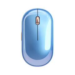 3D icon of a computer mouse isolated on a transparent background, 3d rendering of wireless computer mouse, 3D icon clipart