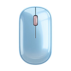 3D icon of a blur glossy computer mouse isolated on a transparent background, 3d rendering of wireless computer mouse, 3D icon sticker