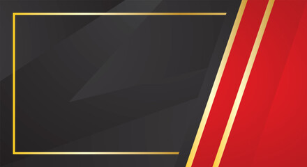 Abstract background luxury black red and golden line template premium