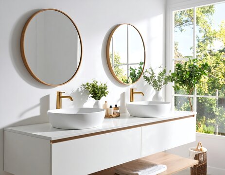 Modern bathroom with double sinks