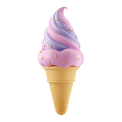 3D icon of a cute ice cream cone icon clipart