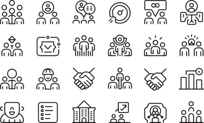 Fototapeta premium Diverse business and team collaboration icons teamwork meeting