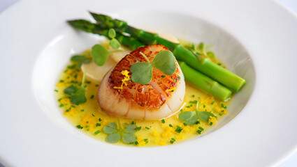 Delicious healthy salmon dishes with fresh vegetables and green salad