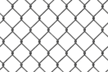 Fototapeta premium Chain link fence seamless pattern. Metal grid texture background. Wire mesh vector illustration. Prison barrier, secured property, industrial cage, steel net concept.