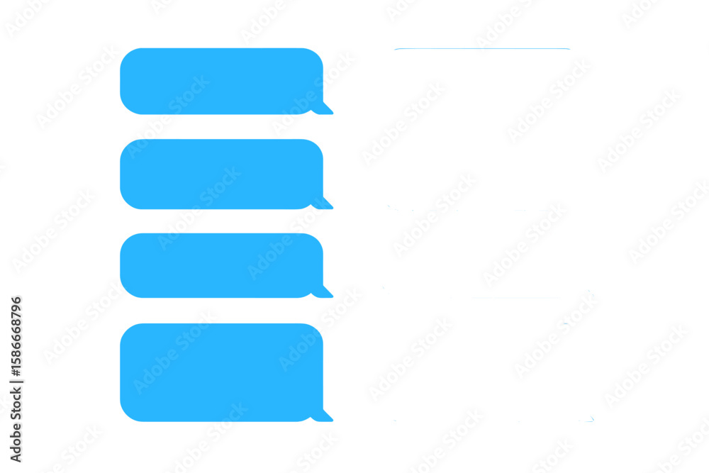 Poster message bubbles for messenger chat. vector smartphone chat bubbles. message speech bubbles for a cha