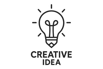Light Bulb Icon Symbolizing Creative Idea, Innovative Thinking, Inspiration, Brainstorming, Minimal Outline Logo, Modern Business Solutions, Conceptual Vector Isolated on Transparent Background