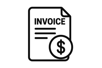 Invoice and Payment Document Icon. Procurement Finance Symbol. Money Dollar Bill Sheet. Expense Billing, Financial Statement, Business Payment. Vector Illustration Transparent Background