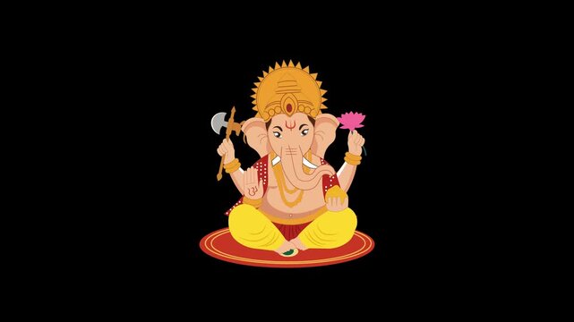 4k Ganapati Festival Animation with Traditional Symbolism