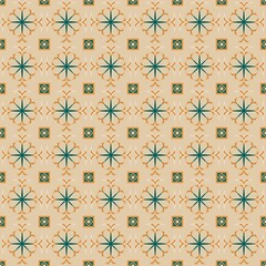 abstract seamless pattern with geometric flowers beige background graphic design print
