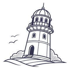 lighthouse on a white background