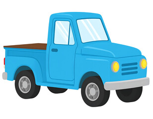 Cartoon blue pickup truck illustration