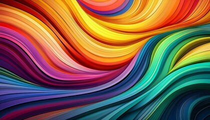 Obraz premium vibrant curved lines in bright colors creating a dynamic abstract background for creative projects and designs