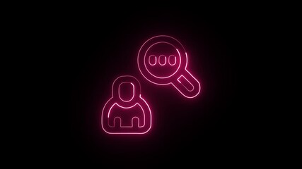 User Search Animation with Glowing Lines on Black Background